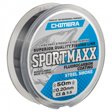 Леска CHIMERA SPORTMAXX Fluorocarbon Coating Steel Smoke 50 м 0.18мм