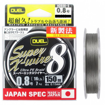 ШнурYo-Zuri Duel PE Super X-Wire 8 150м Silver #0.6