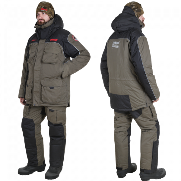 Костюм зимний Alaskan Ice Man хаки/черный 2XL (куртка+полукомбинезон)